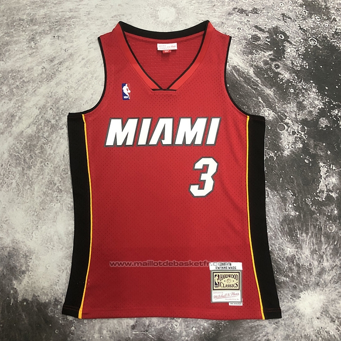 Maillot Miami Heat Dwyane Wade #3 Mitchell & Ness 2005-06 Rouge